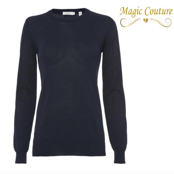 ❌SOLD❌A.L.C. Lila Open Crisscross Back Navy Blue Knit Sweater💙💙💙 - Picture 3 of 12